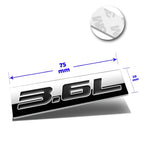 3.6L Polished Metal 3D Decal Emblem for Cadillac Saturn Buick Pontiac