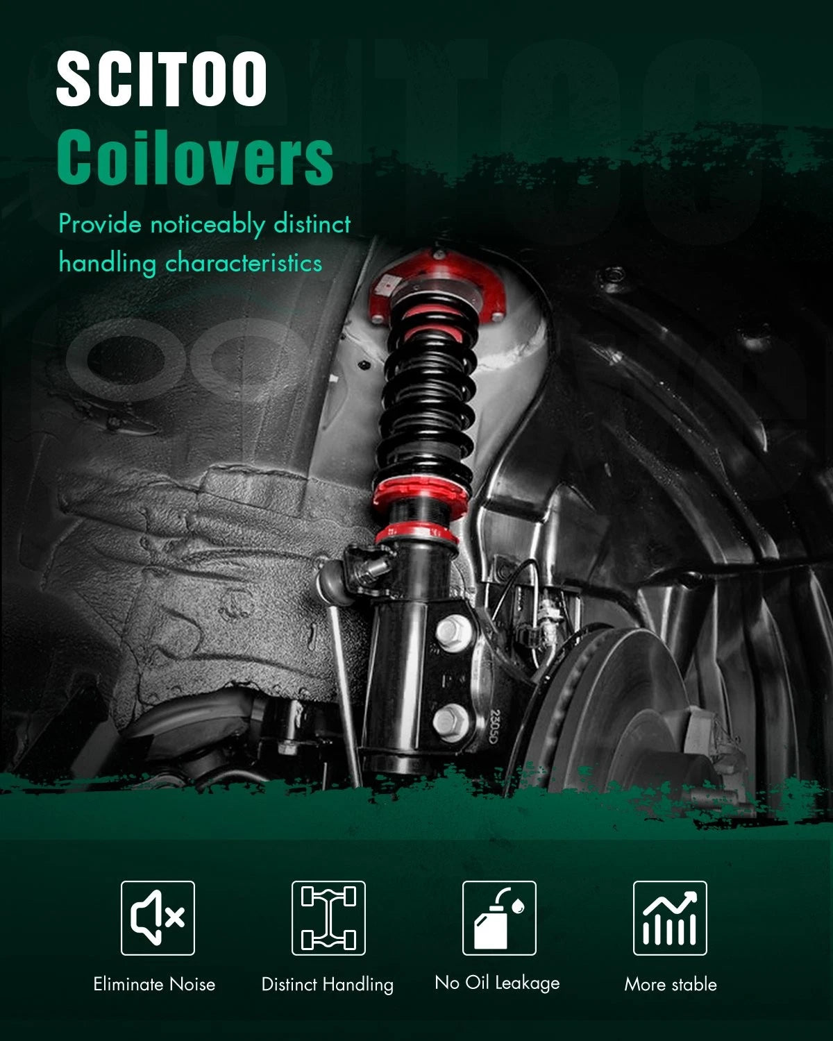 Coilovers Adjustable Height Struts Shocks Kit for Honda Civic (1988–1991)