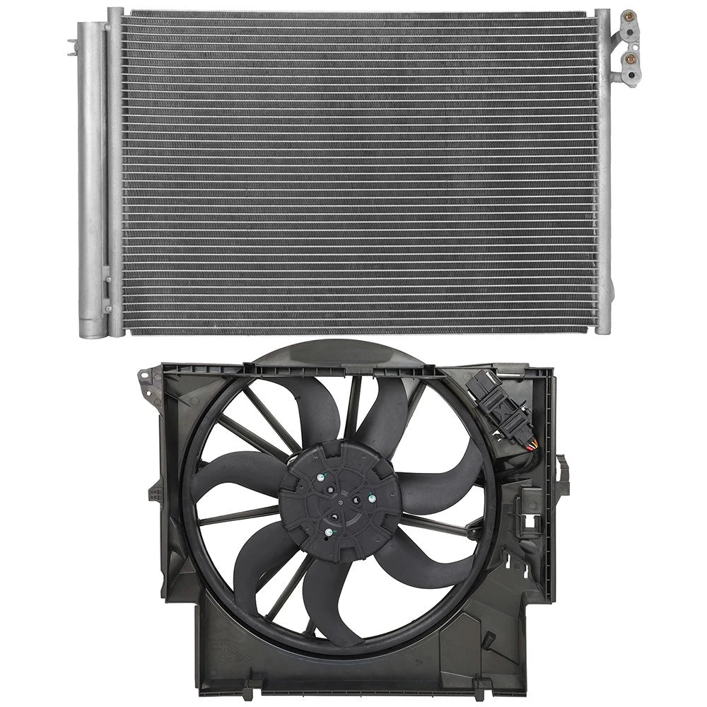 Electric AC Condenser Cooling Fan Kit for BMW Z4 (2009–2016) X1 (2013–2015)