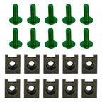 10x Aluminum M6x20mm Screen Bolts & Spring C Clips for Kawasaki