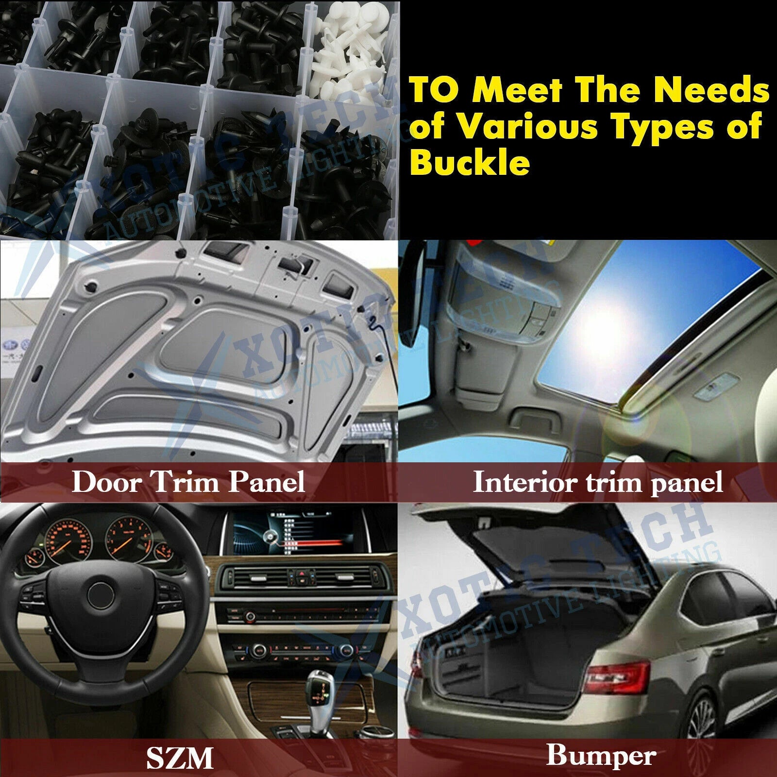 Push Pin Rivet Fasteners for Car Body Trim Panel (350-Piece) (-)