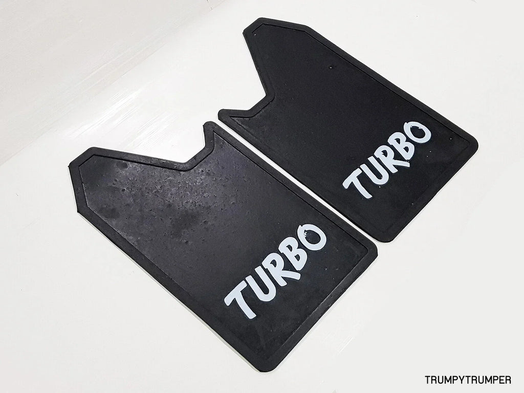 Turbo 4x4 Off-Road Mud Flaps Splash Guards for Universal Car Truck Black Rubber