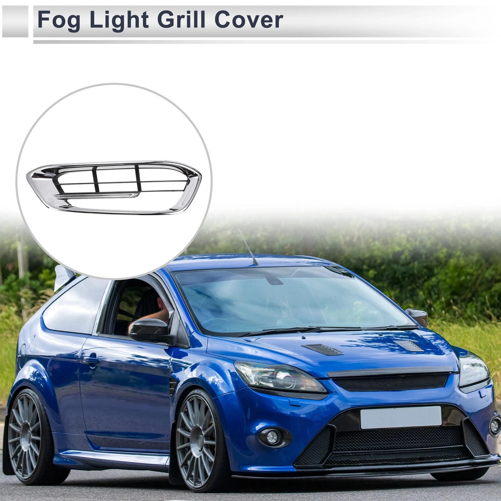 1 Pc Fog Light Grill for Ford Taurus (2015–2018) Silver Tone