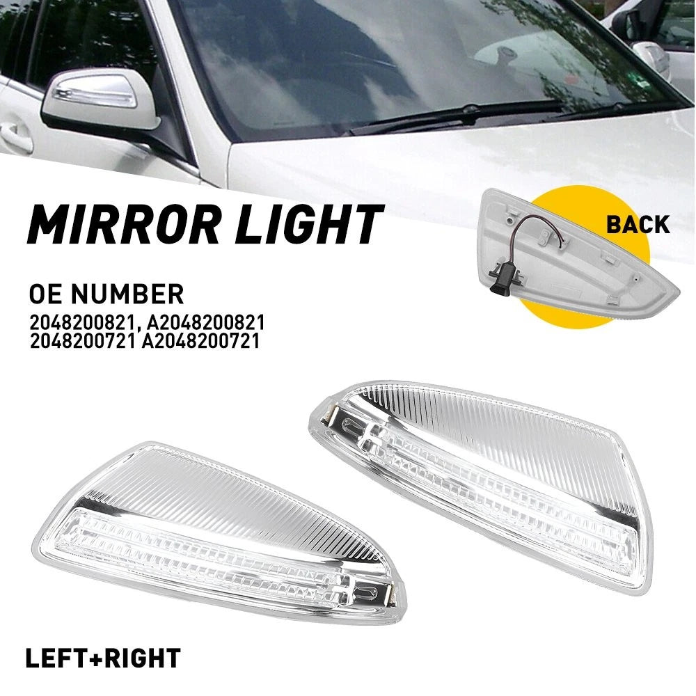 Set of 2 Side Mirror Turn Signal Lights for Mercedes Benz W204 (2007–2013)
