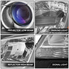 Driver Left Chrome Projector Halogen Headlight for Chevrolet Malibu (2013–2015)