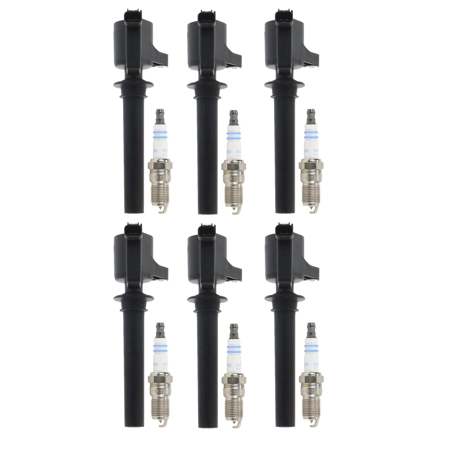 Set of 6 Ignition Coils & 6 Platinum Spark Plugs for Ford Mercury 3.0 V6