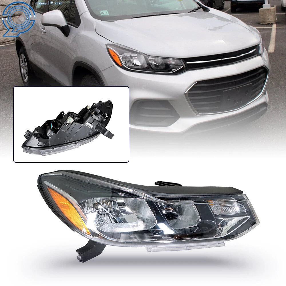 Right Side Headlight for Chevrolet Trax (2017–2019) Halogen Chrome Housing