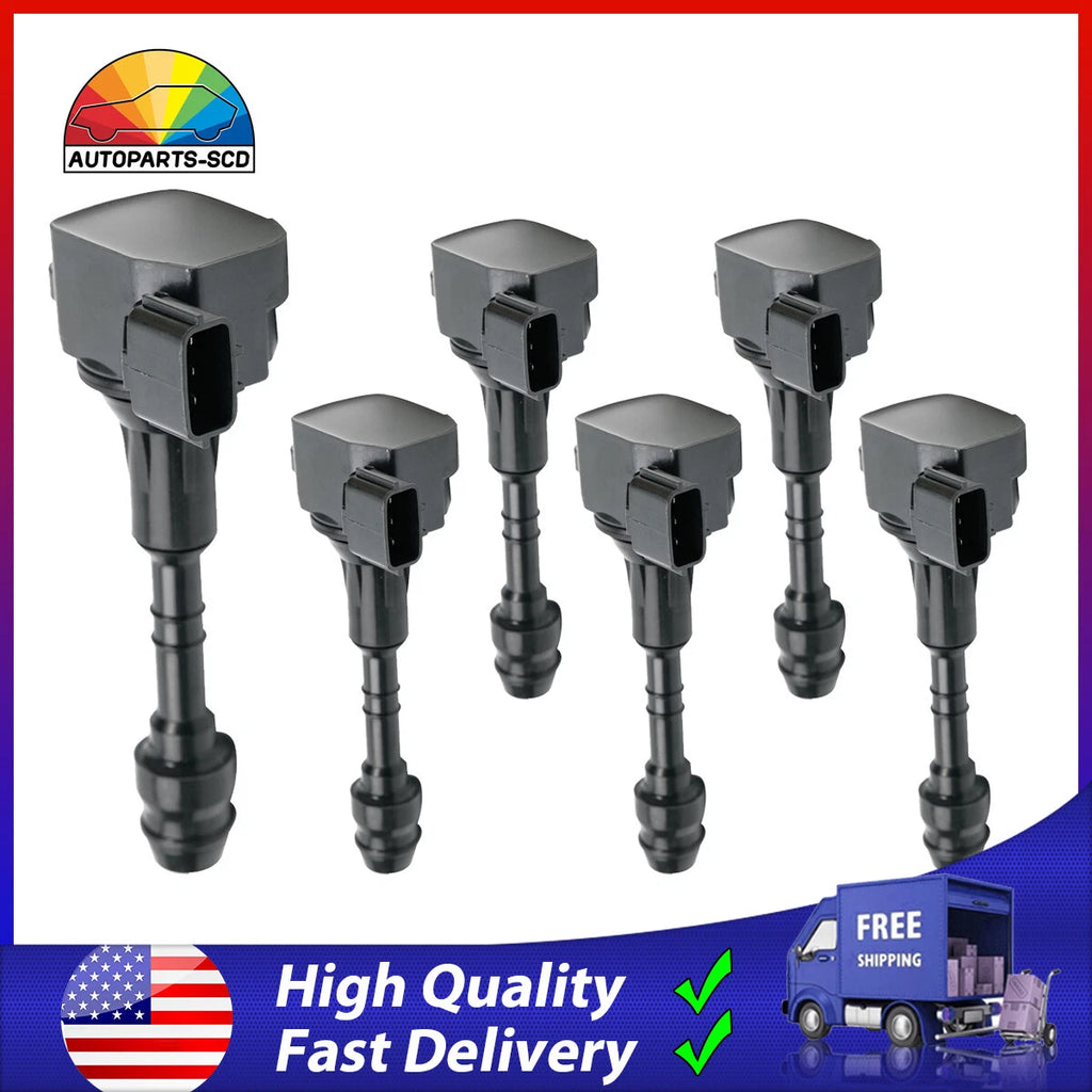 Set of 6 Ignition Coils for Nissan Frontier Altima Maxima Murano (2005–2019) UF349