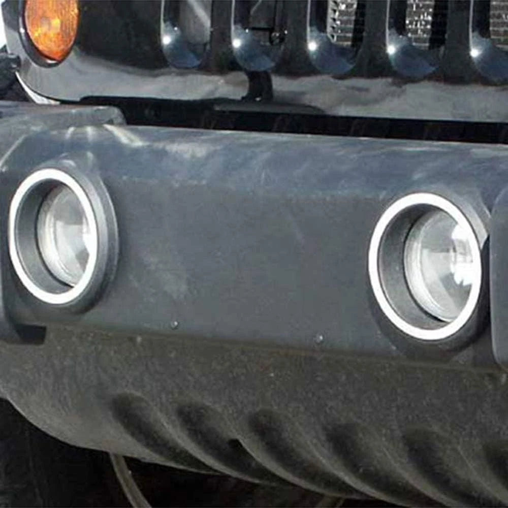 2pc Chrome Front Foglight Trim Rings for Jeep Wrangler (2007–2018)