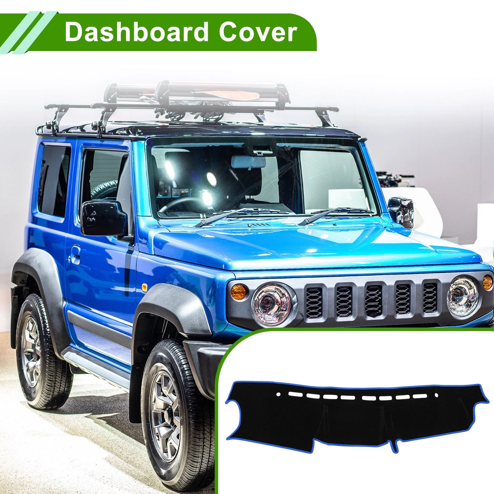 Dashboard Cover for Suzuki Jimny JB64 JB74 (2018–2023) Black Blue