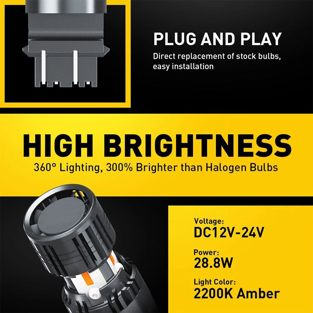 Set of 2 LED Brake Tail Stop Light Bulbs for Make Model (YYYY–YYYY)