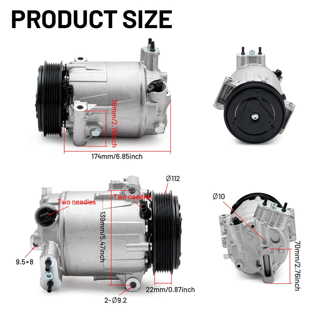 A/C Compressor for Maserati Ghibli (2014–2019) V6 3.0L 35232024F