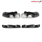 Headlight Set for GMC Sierra 1500, Yukon (1999–2007) Chrome Housing Clear