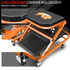 2-in-1 Rolling Creeper for Universal Use (40"x 4.7"x 17.3", 330lbs Capacity)