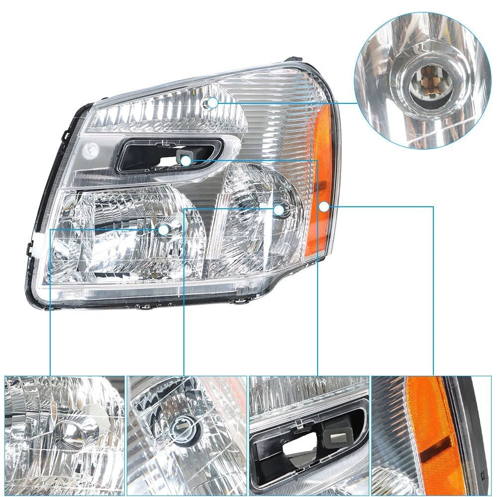 Headlight for Chevy Equinox (2005–2009) Driver Side Replacement