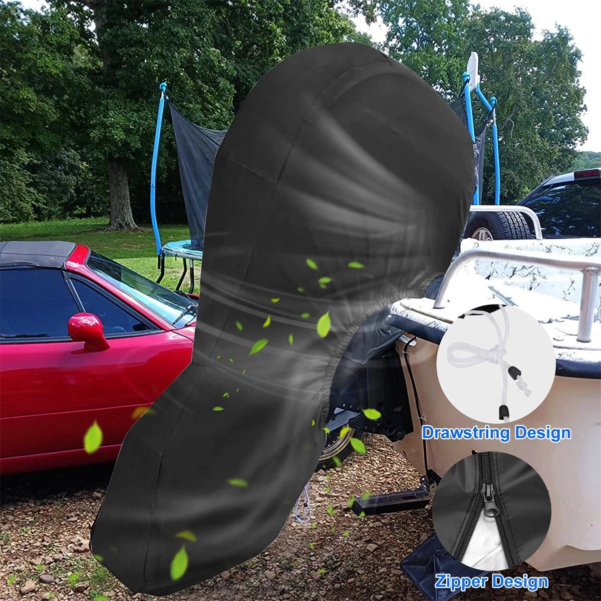 Outboard Motor Engine Cover for Universal Boat (250-300 HP) Black