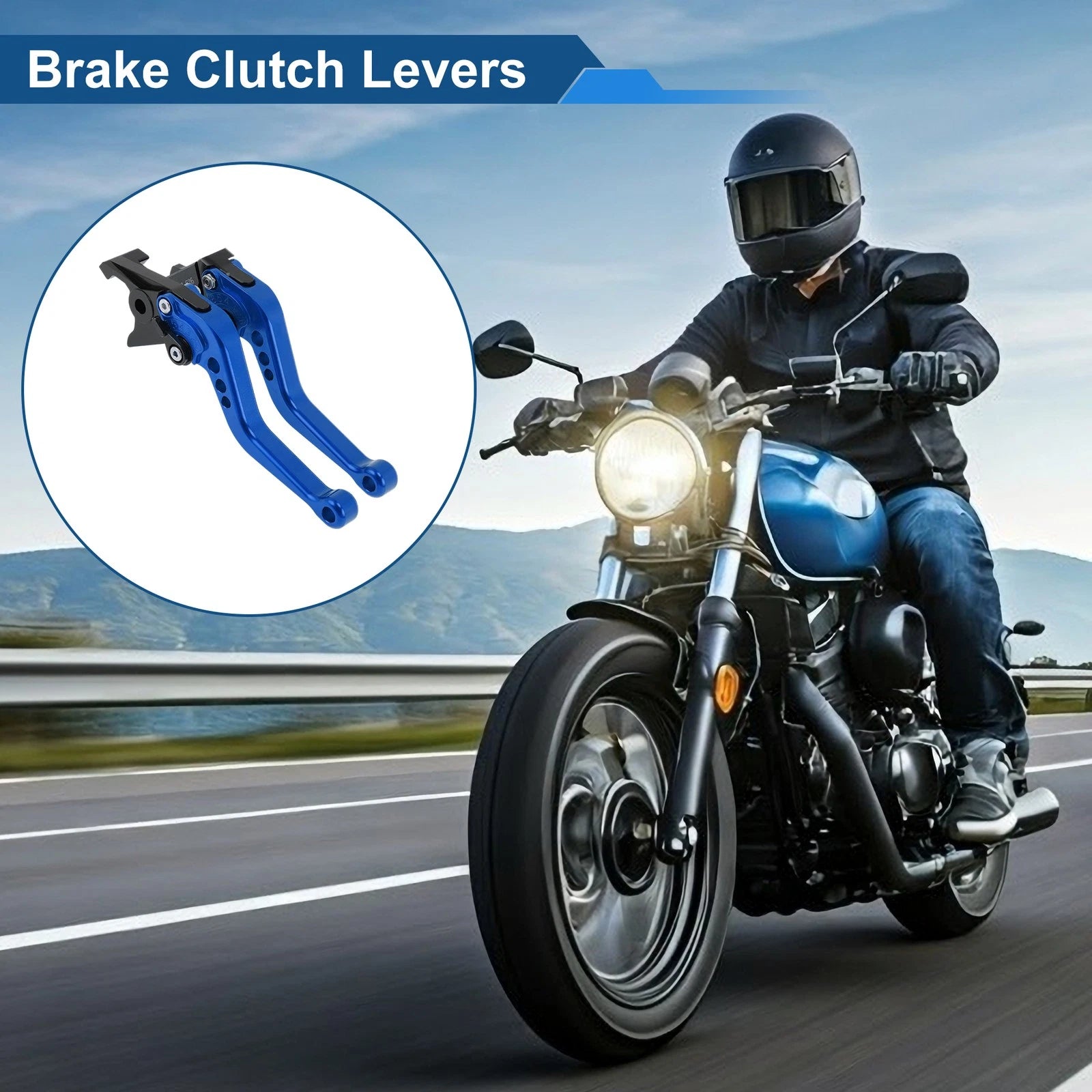 Adjustable Short Brake Clutch Levers for Honda CB599/CB600 Hornet (1998–2006) Blue