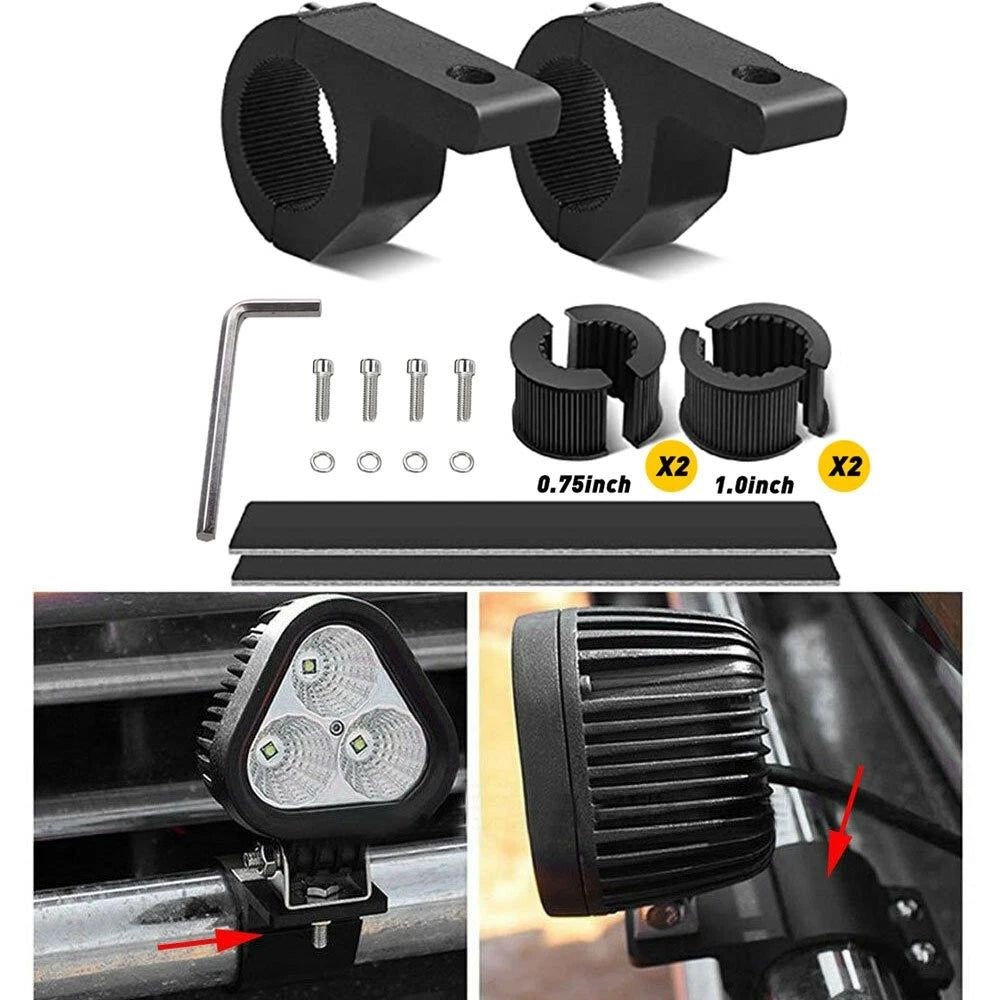 LED UTV Mount Bracket for ATV Light Whip Flag Bar (0.75"-1.25" Cage)