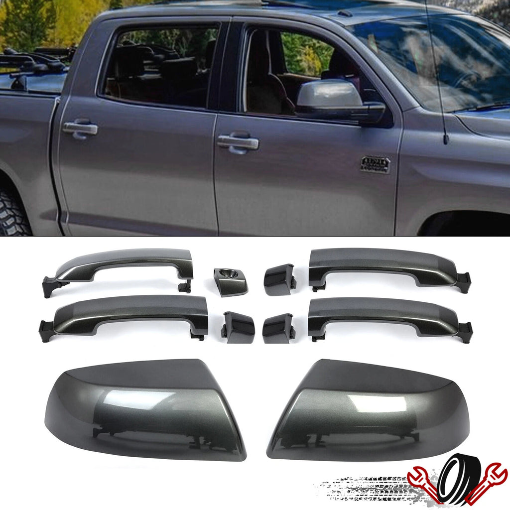 Magnetic Gray Mirror Cover & Door Handle Kit for Toyota Tundra Sequoia (2011–2022)