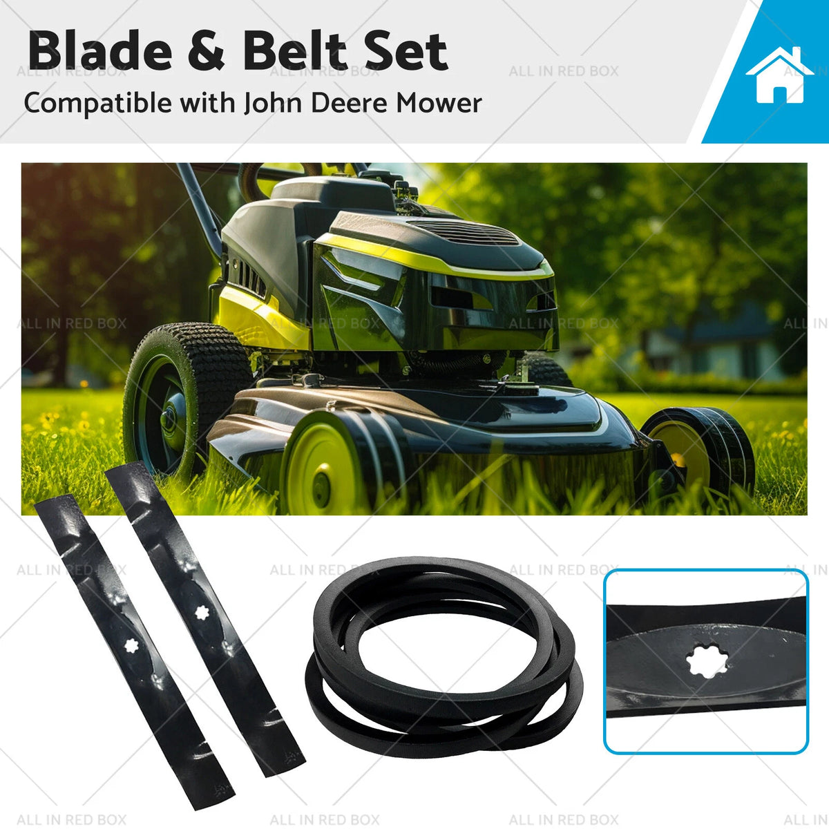 42" Blade and Belt Set for John Deere Mower LA115 LA120 LA125 (GY20850)
