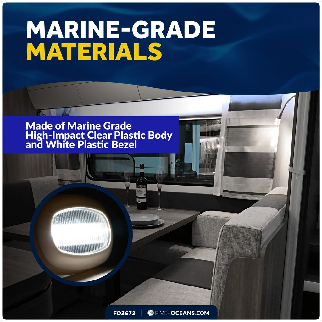 Oblong LED Courtesy Light for Boat Interior (Marine)