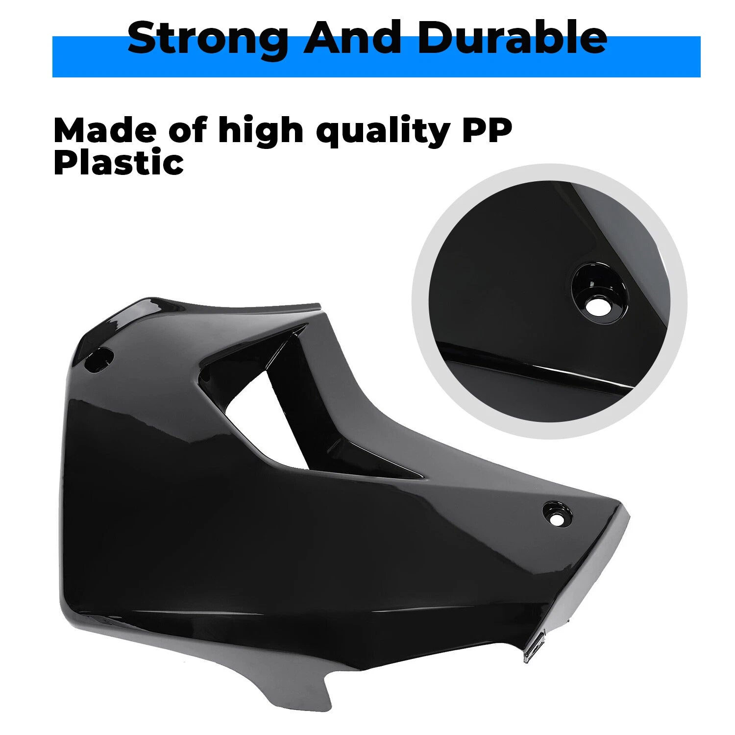 Right Side Radiator Shroud for Kawasaki KLR650 (2008–2018) Black Painted