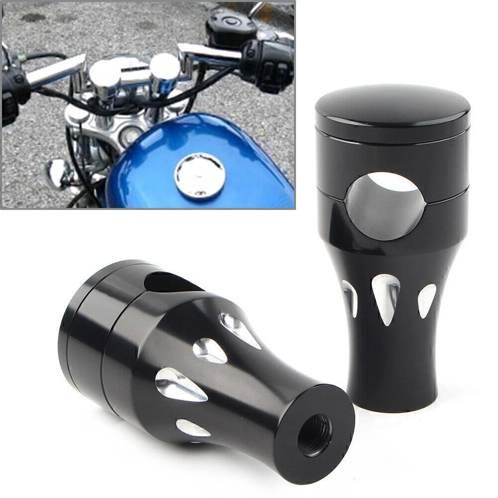 Handlebar Riser Clamp Mount for Harley, Honda, Yamaha, Kawasaki, Suzuki (All Years)