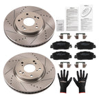 Front Drilled Slotted Brake Rotors & Pads for Honda Accord (2013–2022) P1654