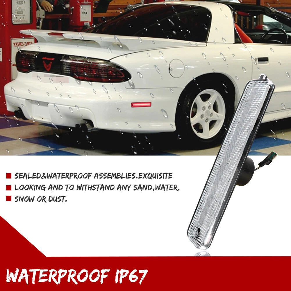 Clear LED Rear Bumper Side Marker Lights for Pontiac Firebird Trans AM (1993–2002)