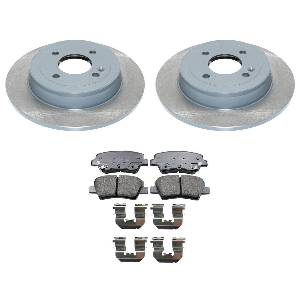 DuraGo Rear Rotors & Akebono ProACT Ceramic Brake Pads Kit for Accent Rio