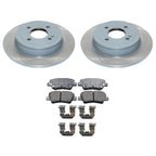 DuraGo Rear Rotors & Akebono ProACT Ceramic Brake Pads Kit for Accent Rio