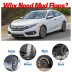 Set of 4 Splash Guard Mud Flaps for Honda Civic Sedan (2016–2019)