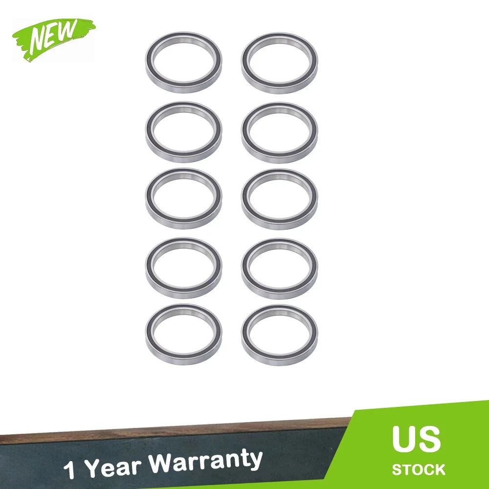 10Pcs 6809-2RS Bearings for (45×58×7mm, Double Rubber Seals)