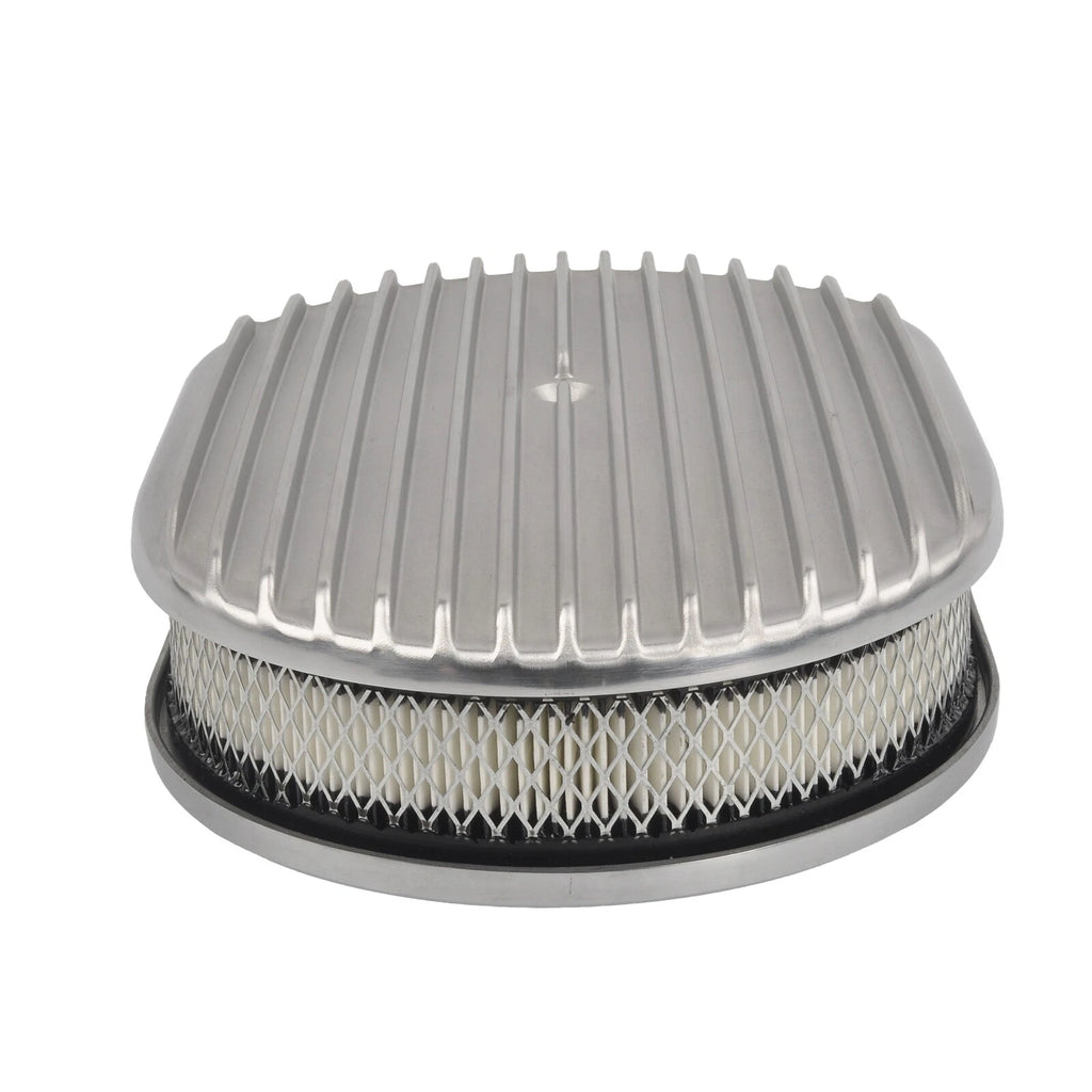12" Oval Polished Aluminum Air Cleaner for Chevy Ford Mopar