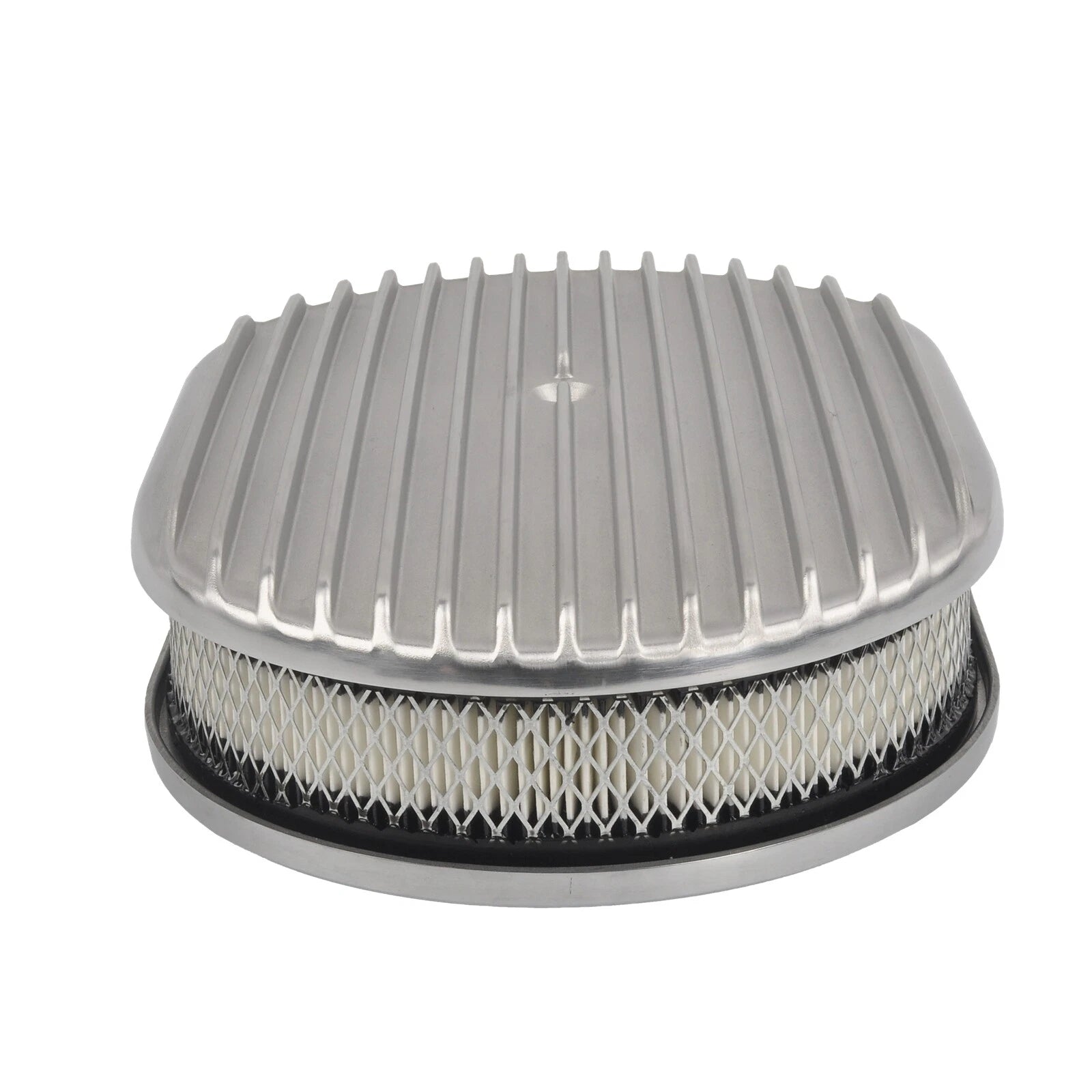 12" Oval Polished Aluminum Air Cleaner for Chevy Ford Mopar