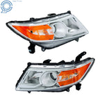 Set of 2 Halogen Front Headlights for Honda Odyssey (2011-2017) Amber Chrome