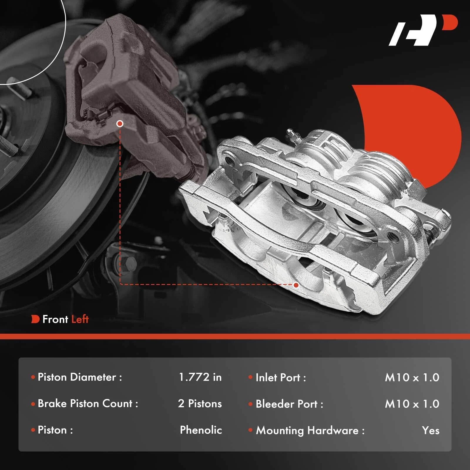 Front Left Brake Caliper for Chevrolet Trailblazer GMC Envoy (2002-2005)