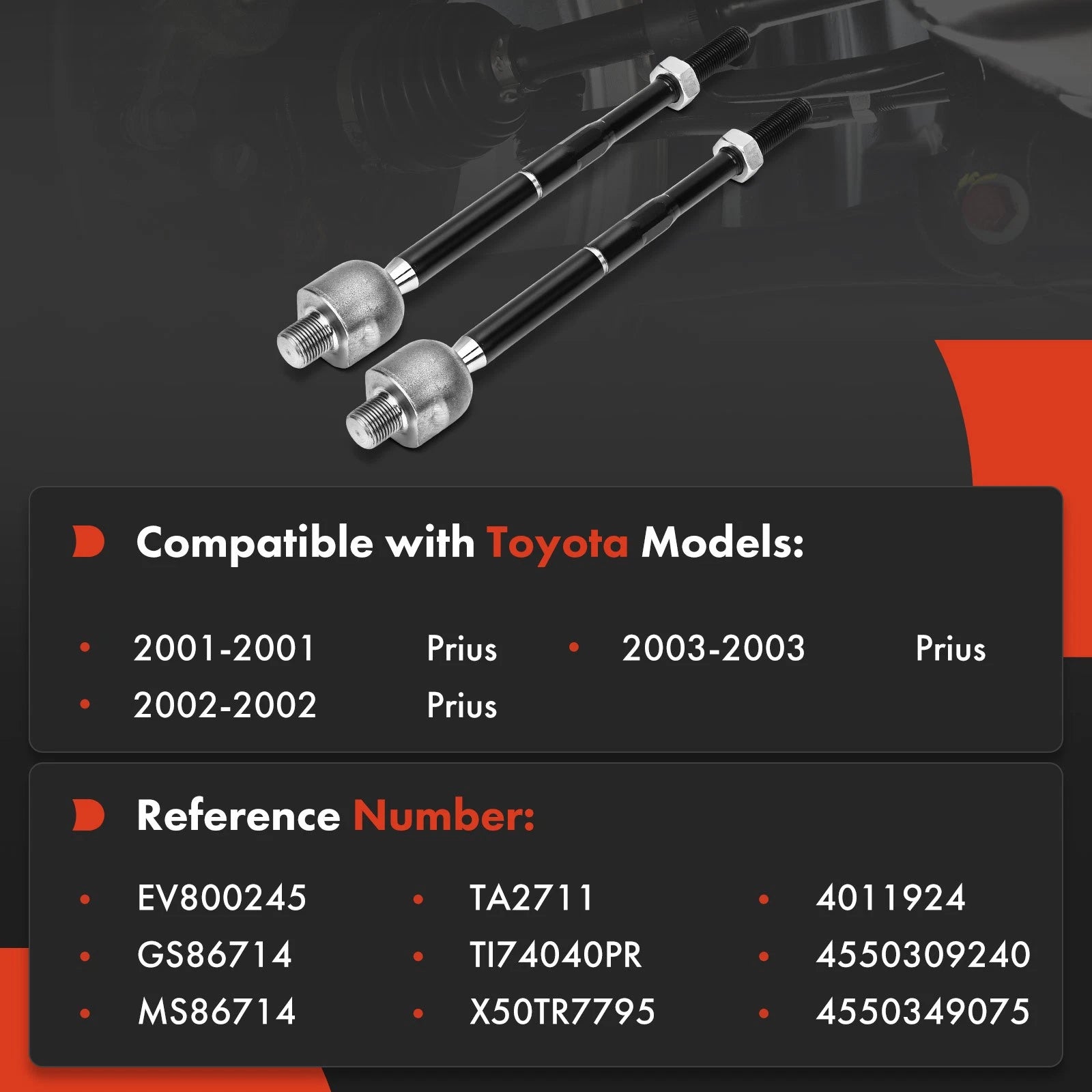 Front Inner Tie Rod End for Toyota Prius (2001-2003)