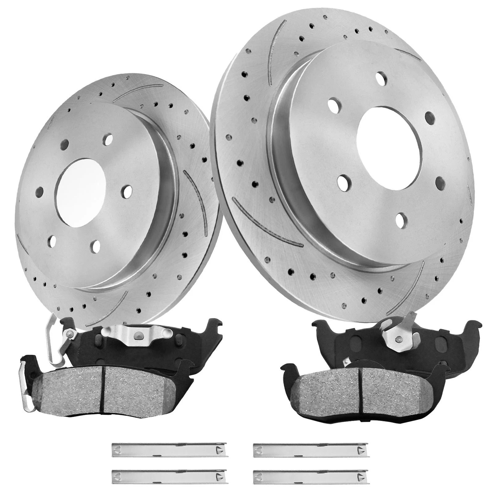 Rear Drilled Rotors & Ceramic Pads for Nissan Titan Armada (2004–2023)
