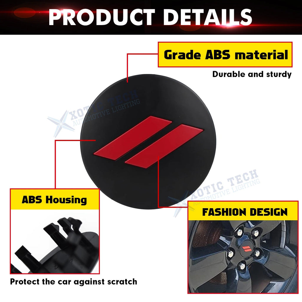 4PCS 63mm 2.5-Inch ABS Rim Center Cap Cover Replacements for Dodge (2007-2014)