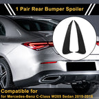 1 Pair Rear Bumper Spoiler for Mercedes-Benz C-Class W205 (2015–2021) Black ABS