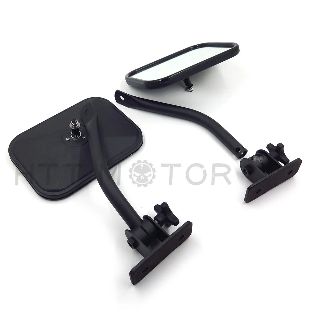 Pair Quick Release Rectangular View Mirrors for Jeep Wrangler TJ JK (1997–2017)