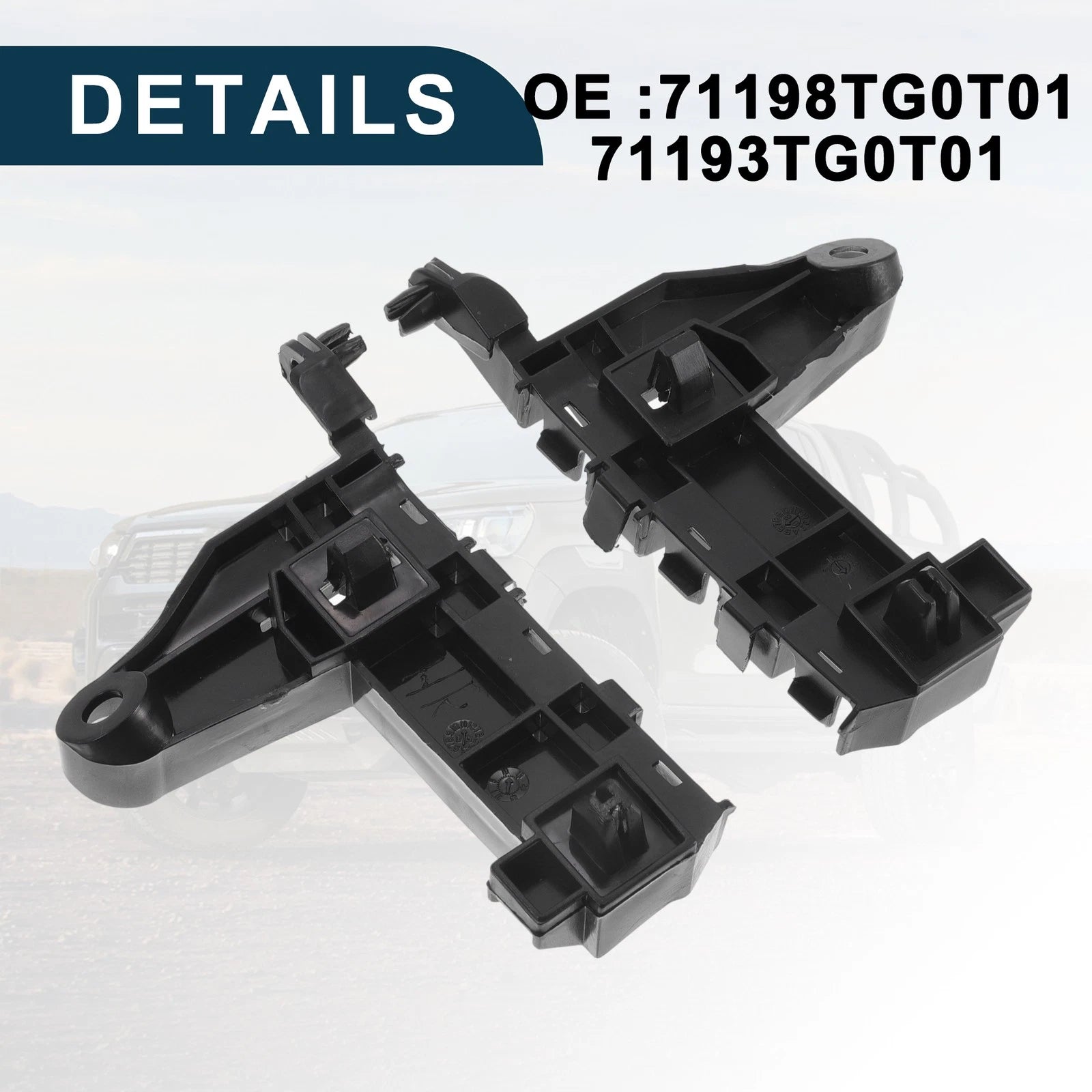 1 Pair Front Bumper Retainer Bracket No. 71198TG0T01/71193TG0T01 for Honda Jazz (2002–2008)