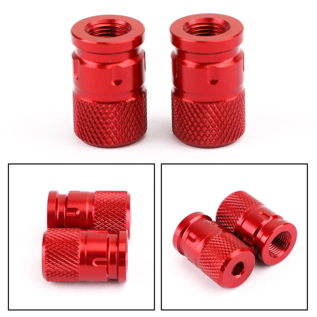 2pcs CNC Red Anti-Theft Tire Valve Stem Caps for Car Truck Bike Motorcycle
