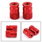 2pcs CNC Red Anti-Theft Tire Valve Stem Caps for Car Truck Bike Motorcycle