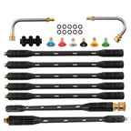 15" Pressure Washer Wand Extension for Roof Cleaning (90° 30° Curved, 6 Tips)