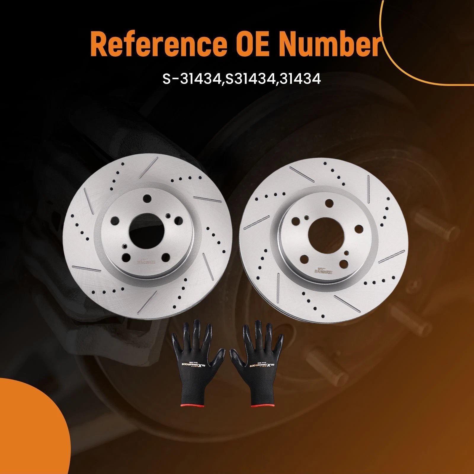 Set of 2 Front Disc Brake Rotors for Lexus ES350 ES300h (2007–2018) S-31434