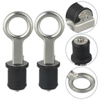 Adjustable Rubber & Stainless Steel Drain for Boats & Kayaks (2 Pack)