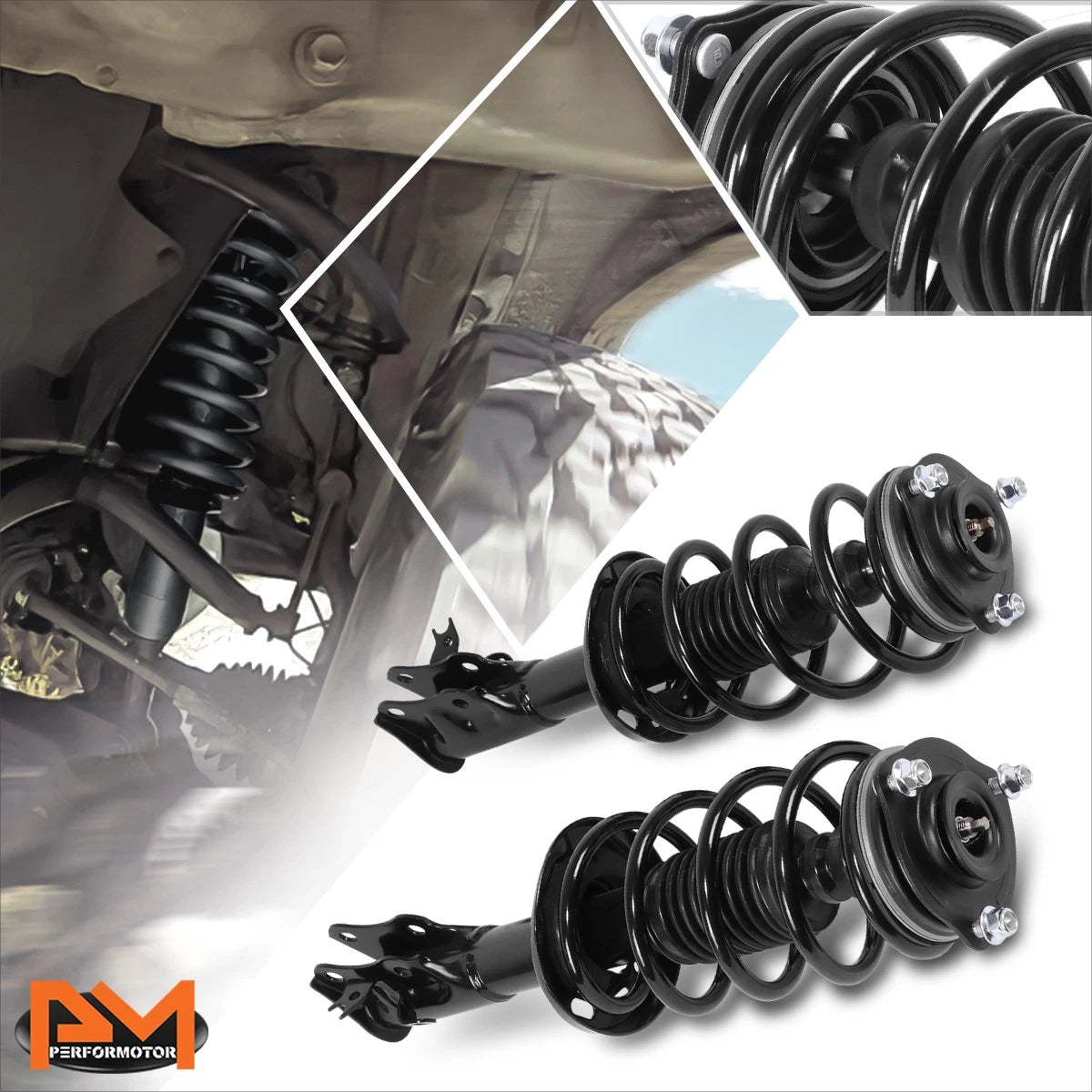 Complete Front Struts Assembly Set w/Coil Springs for Honda Civic Coupe (2006–2011)