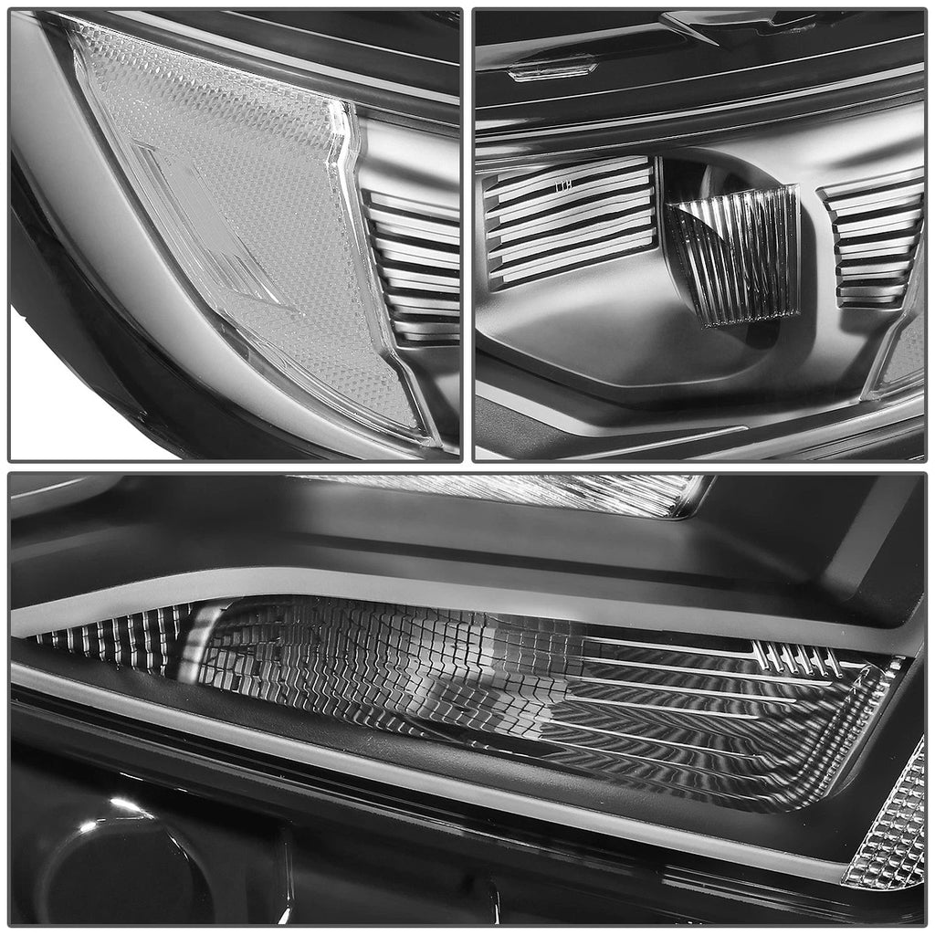 OE Style Black Housing Clear Side Projector Headlight Lamps for Ford Edge (2015–2018)